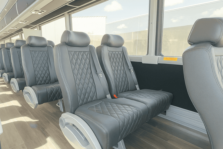 interior of Charter Bus Rental Highland charter bus